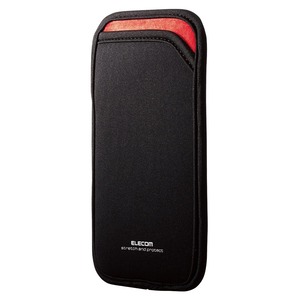【在庫処分】エレコム スマホポーチ 1台収納 Lサイズ スリップインタイプ 背面ポケット付 ブラック  P-05SNCBK