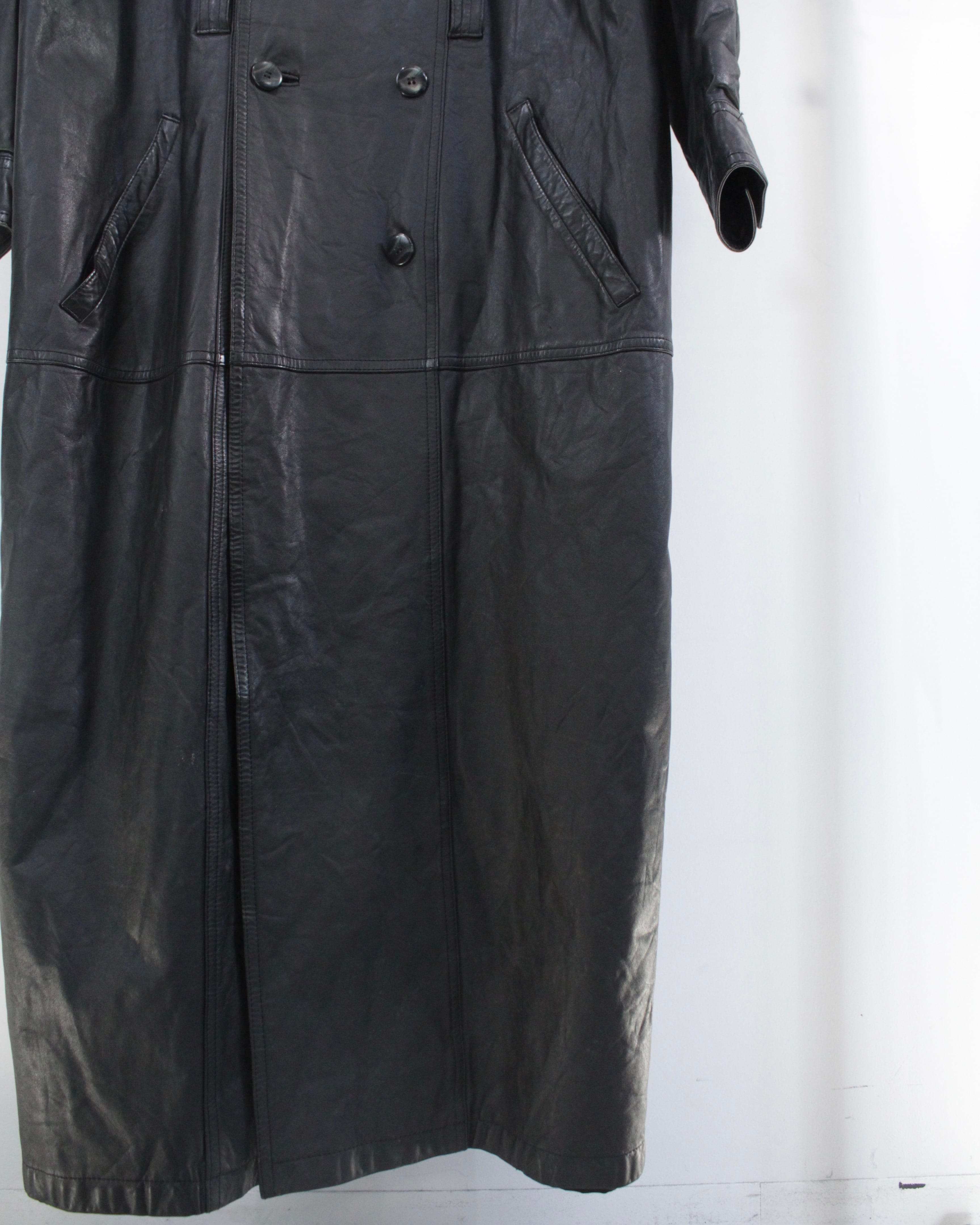 Caka BLACK】Vintage Loose Leather Trench Coat | Caka(カカ）下北沢