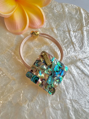 Paua shell square hair gom(パウアシェルスクエアヘアゴム)