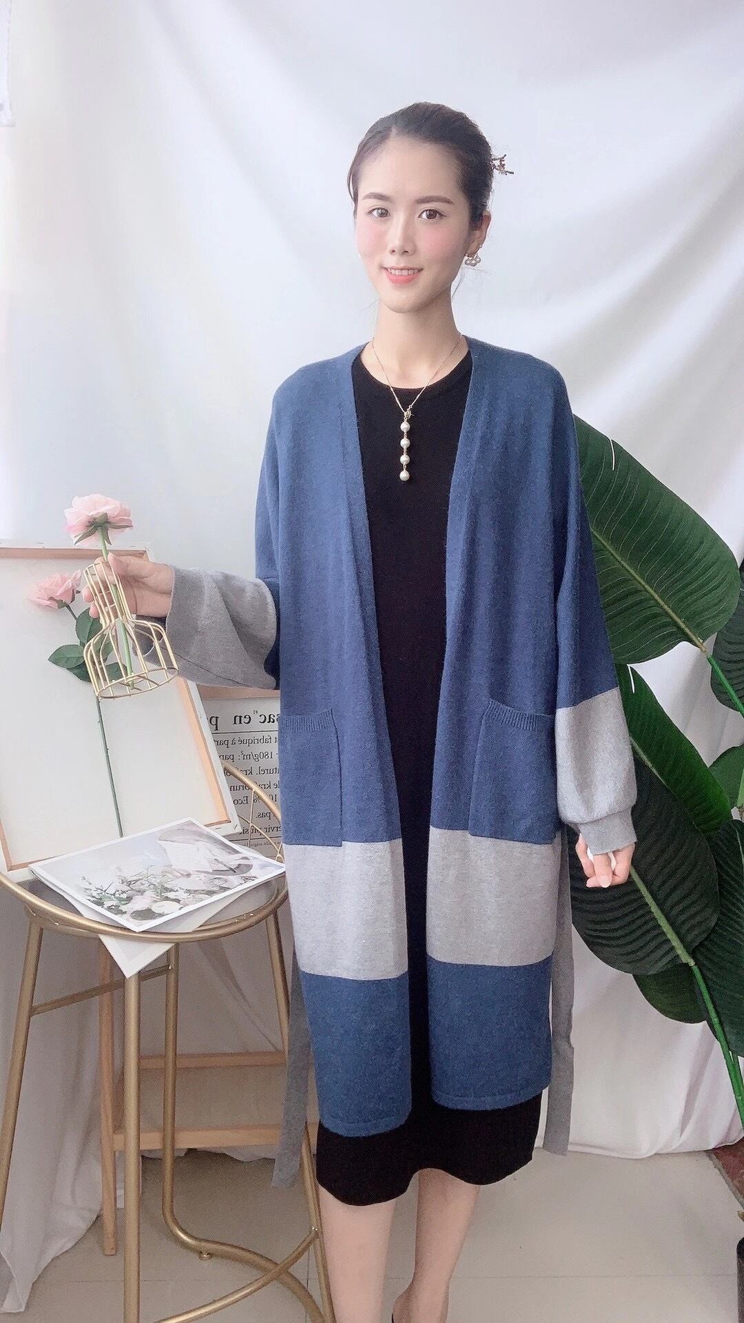 ロングニットカーディガン