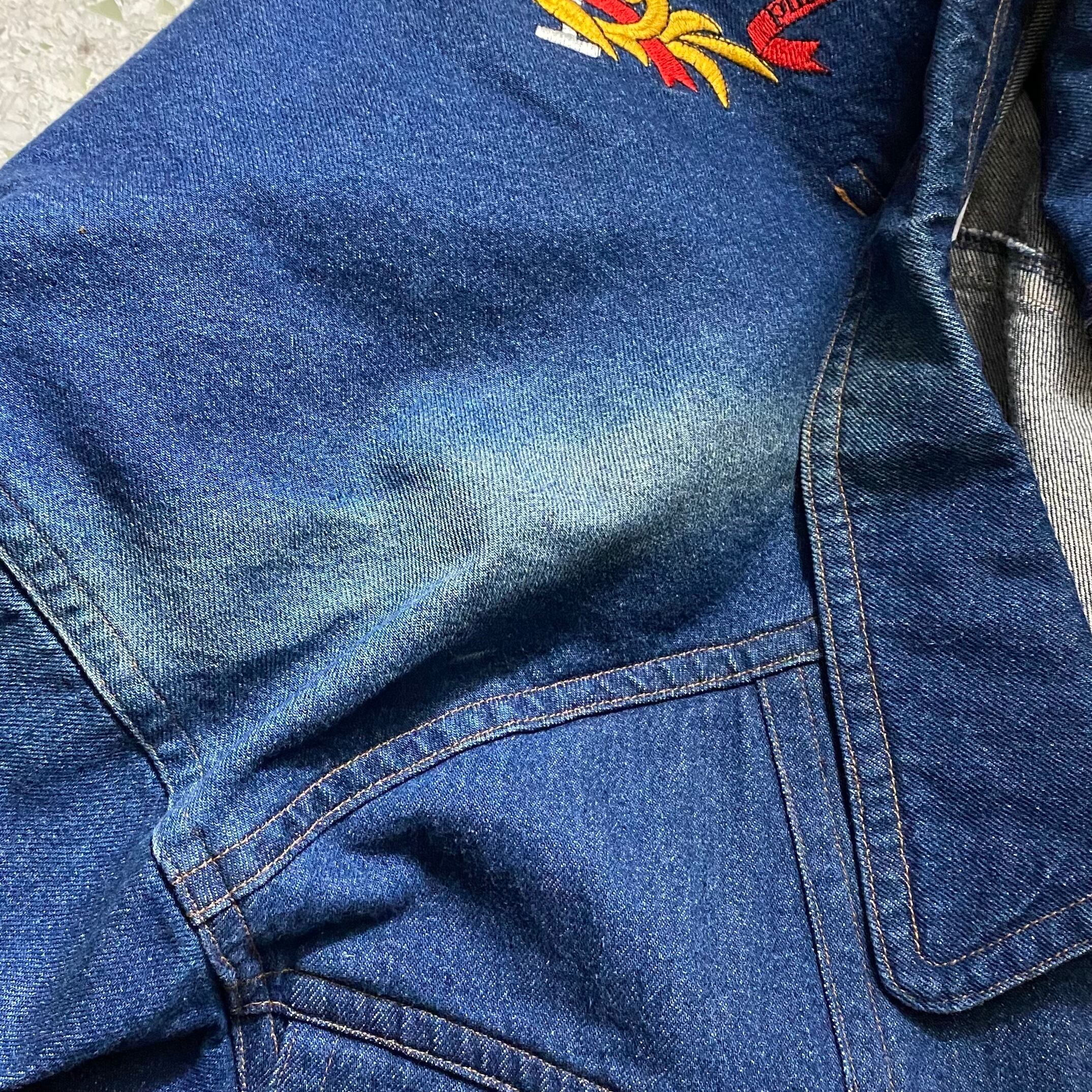 old LOUIS FERAUD logo embroidery denim blouson | NOIR ONLINE
