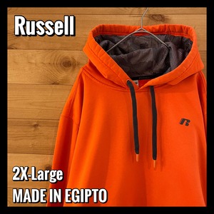 【Russell】ポリエステル スウェットパーカー フーディー 2XL  オーバーサイズ ラッセル US古着 アメリカ古着