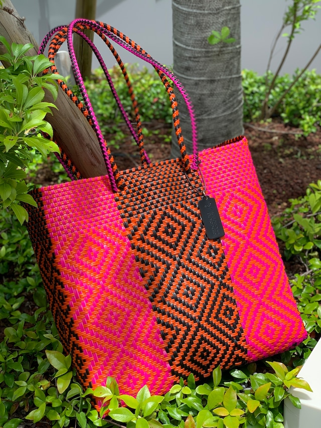 M Mercado Bag (Long handle) Pink/Black/Orange