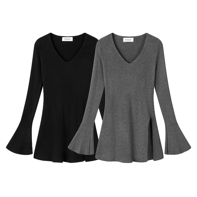 Slim-fit V-neck knit (ME525)