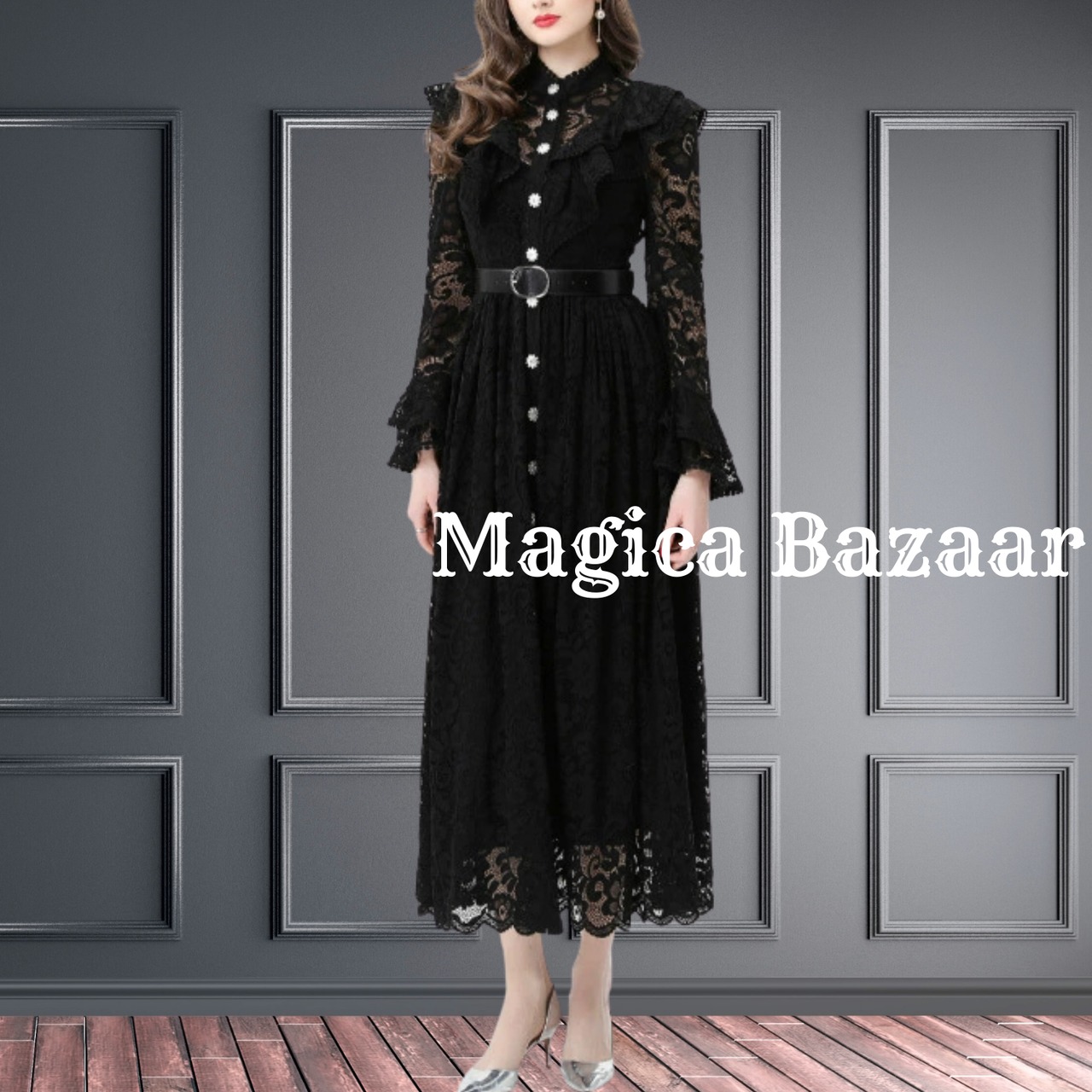 ゴーストヴェール　クラシカルレースドレス　M25017