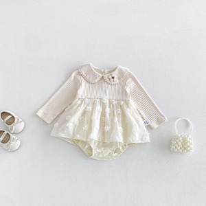 【BABY】フラワーローズロンパース