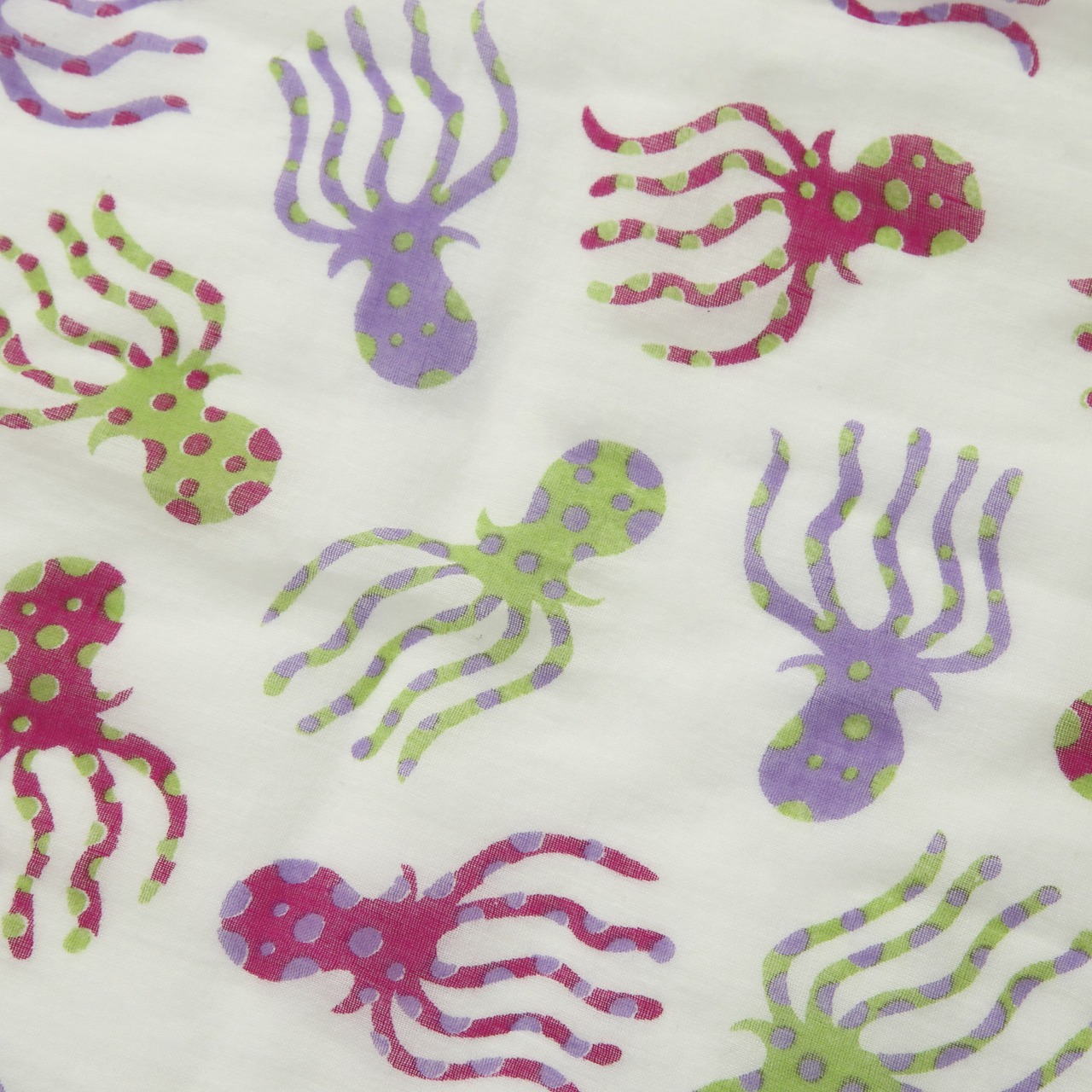 タコ柄ストール スカーフ 大判コットンストール 蛸 タコ オクトパス グリーン レッド 赤 変柄 変わり柄 面白柄 ユニーク