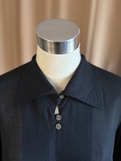 minimal black sheer button shirt-5159-8