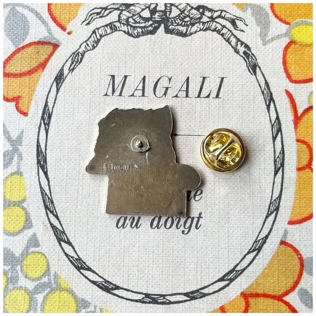 フランス ヴィンテージ ピンバッジ ピンズ SHELL J'aime 犬 シベリアン