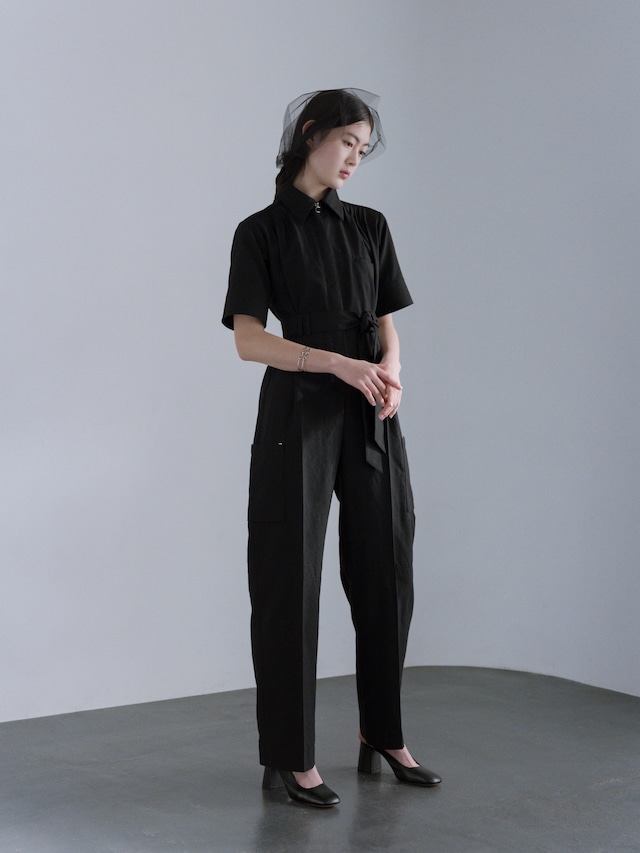 ritsuko karita Work clothes wool jumpsuit〔plain〕/ black