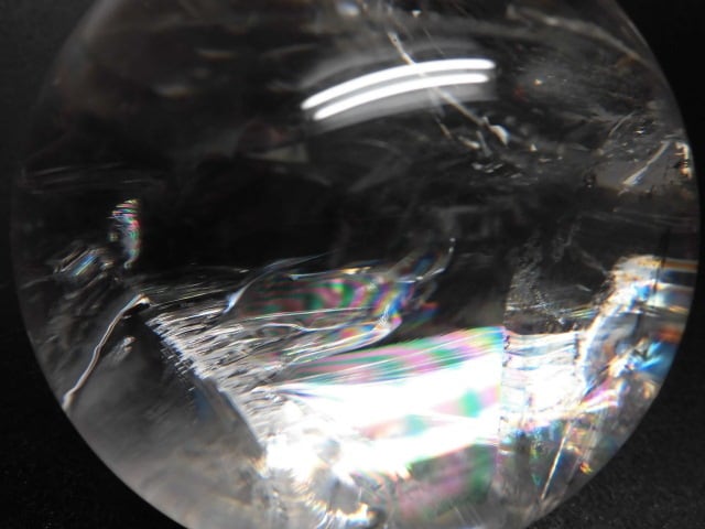 【送料無料】【高品質】69mm ブラジル産天然レインボー水晶玉 no.3