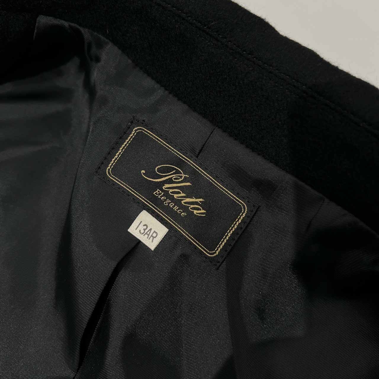 カシミヤ100% Plata Elegante プラタ エレガンス カシミアウール Aライン コート 13AR /レディース/ブラック