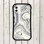 受注生産 iPhoneケース 白黒の年輪マーブル｜マーブルアート PABS079C