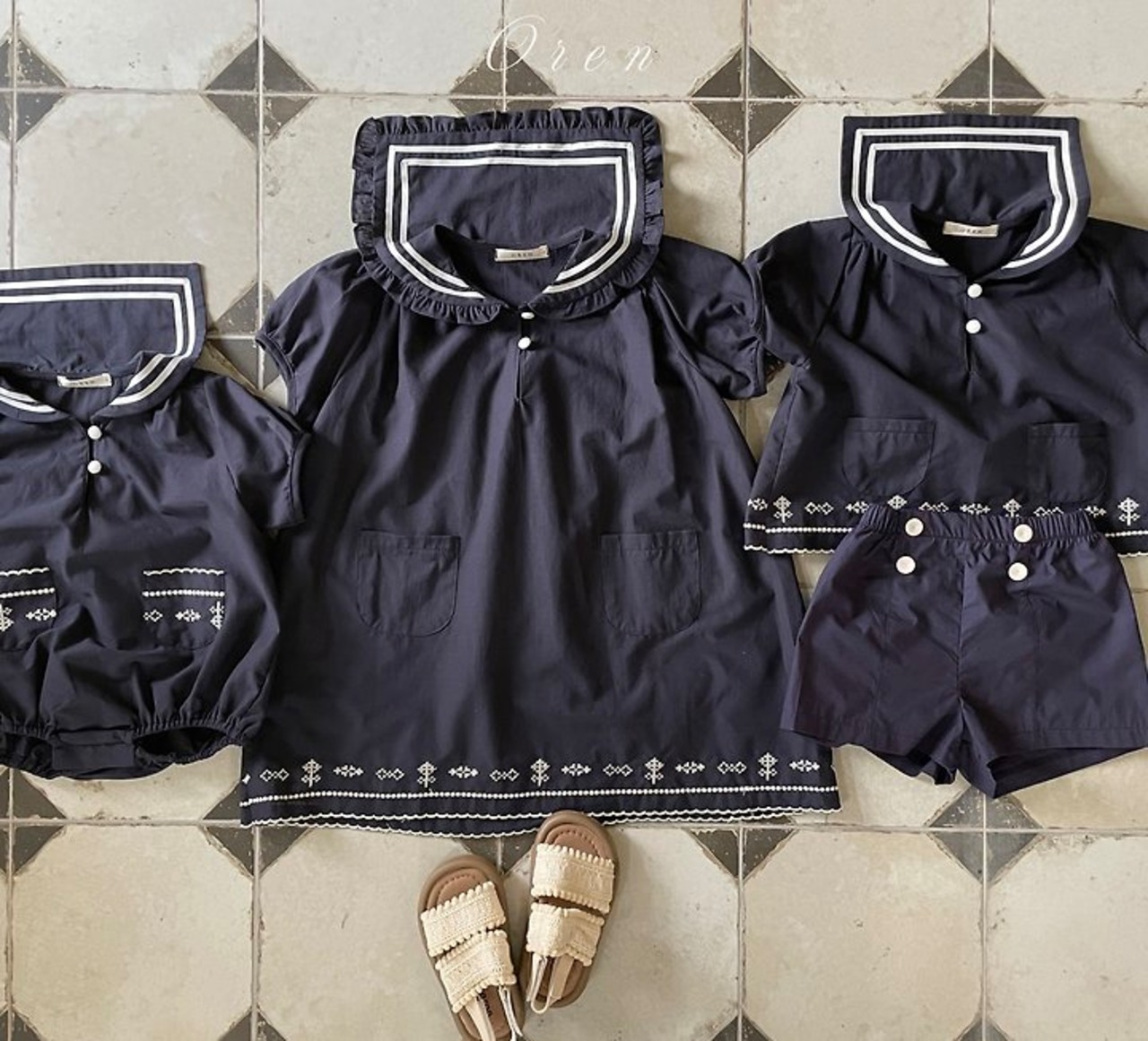 [Oren] Marinette Marine Dress Kids / [오렌] 마리네뜨마린원피스키즈