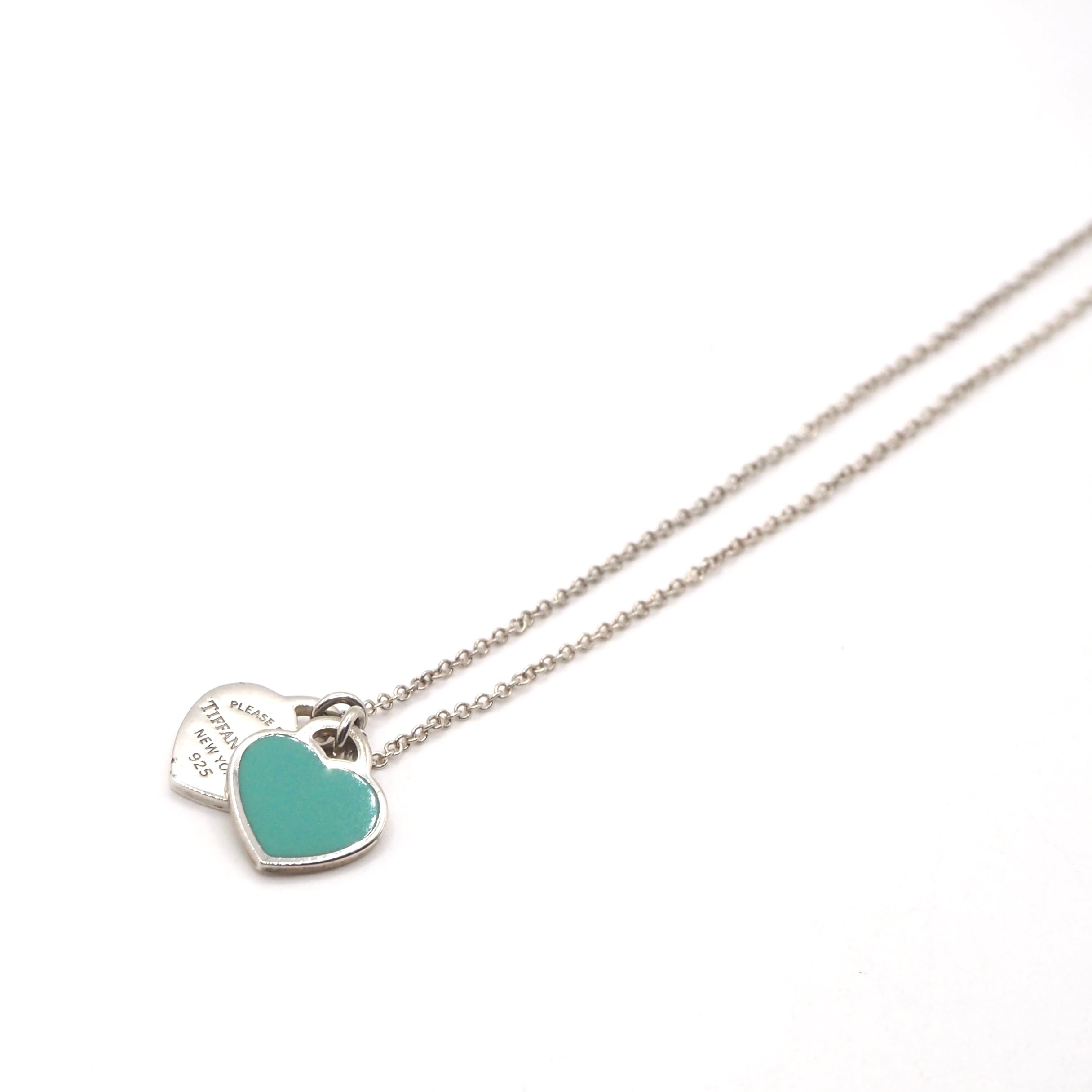 Tiffany&Co. リターントゥ ダブルハート ダイヤ付き タグネックレス