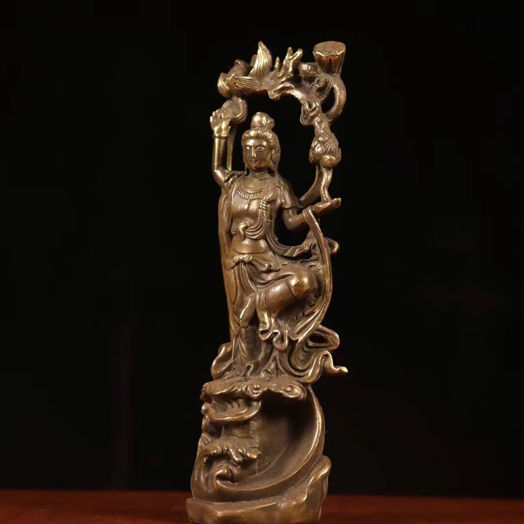 美術品・アンティーク・コレクション 蓮華地蔵王仏像 菩薩 観音 銅製