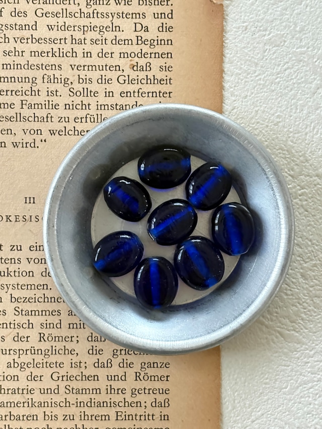 Japanese Vintage ヴィンテージビーズ プラスチック製 24mm 5個セット クリアグリーン系 型穴 アクセサリーパーツ デコレーションパーツ