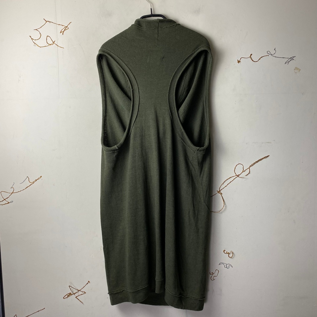 Y’s no-sleeves cotton knit drape one piece