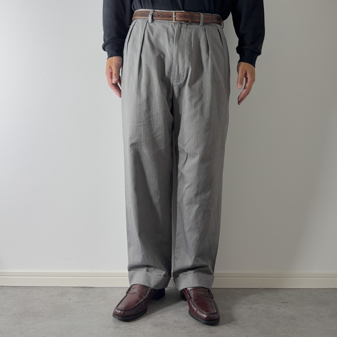 90s Polo by Ralph Lauren Herringbone cotton trousers [W32.5L26相当] 古着 - 15