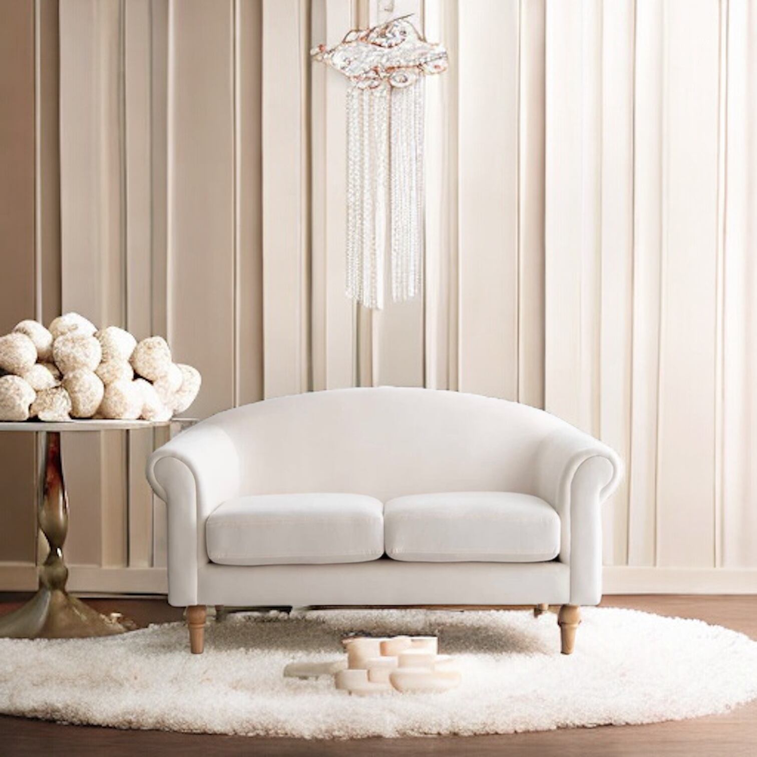 全2カラー【ヨーロピアンソファー】ベロアソファ モダン 2人掛け