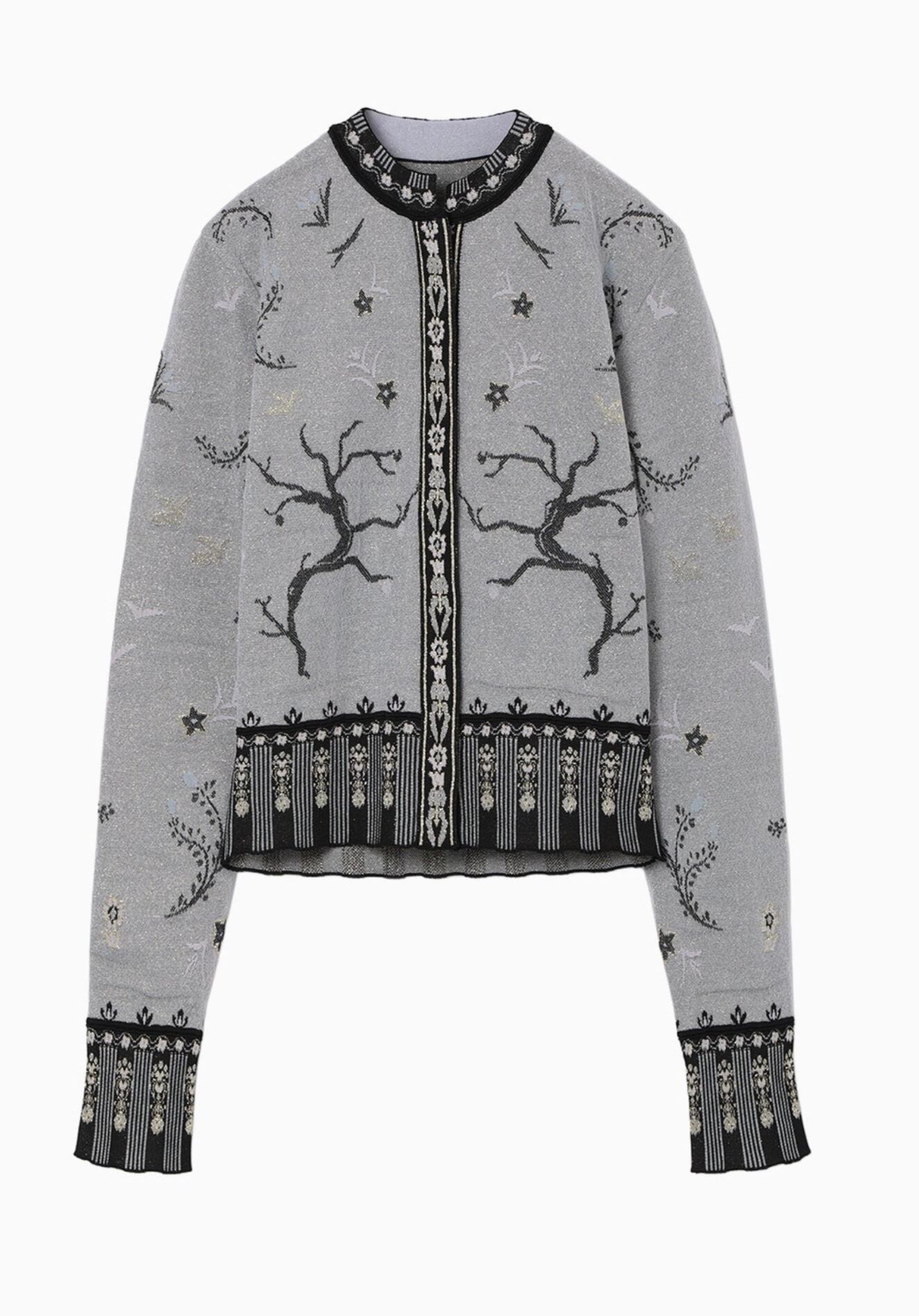Mame Kurogouchi】Layered Jacquard Knit Cardigan