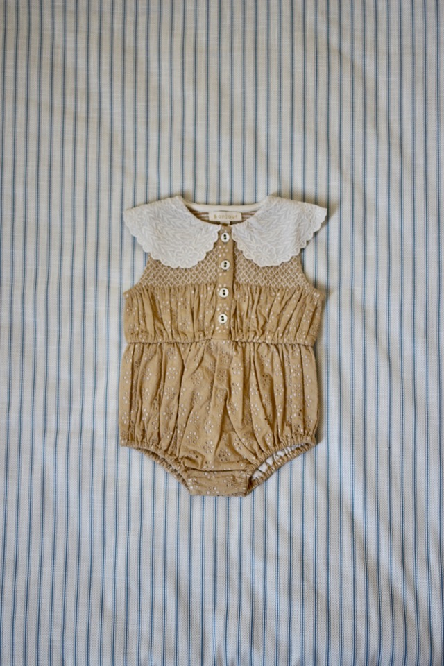 Bonjour Diary / Baby Romper - Honey English Embroidery