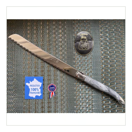 パン切りナイフLaguioleラギオールのブレッドナイフ グレーマーブル色