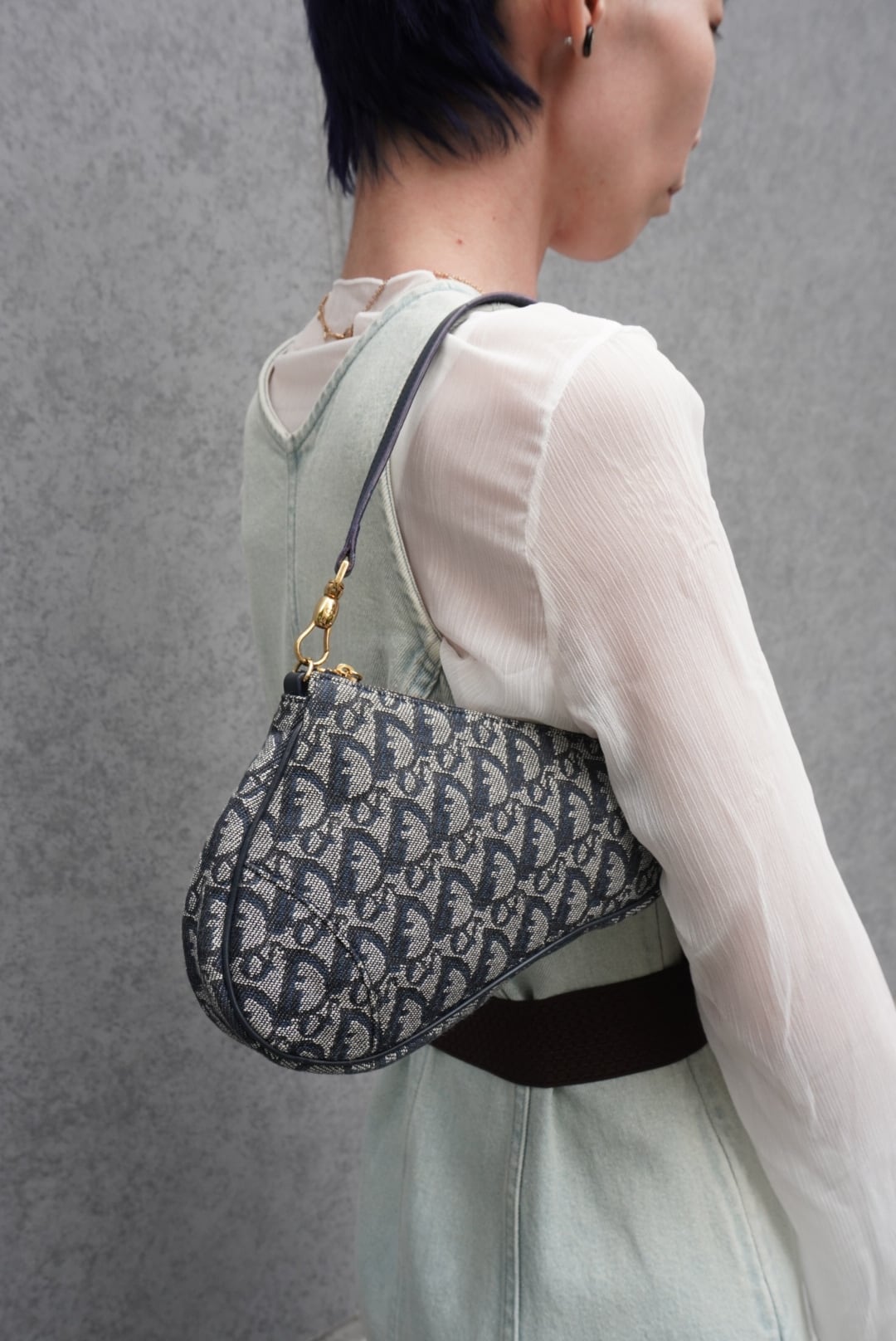 Christian Dior アクセサリーポーチ ジャガード トロッター Christian Dior クリスチャン ディオール トロッター ハンドバッグ