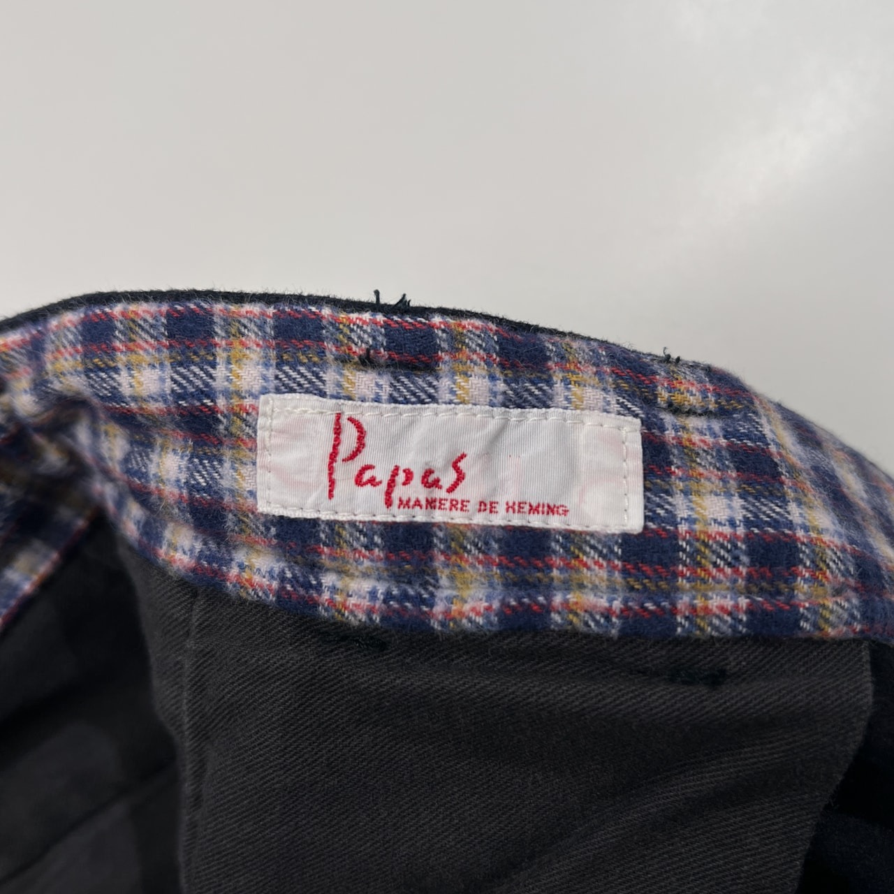 PAPAS パパス ツイルコットンネル ツータック スラックス パンツ サイズ M /ネイビー/メンズ/日本製