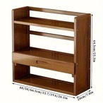 デスク収納 本棚 小物収納 ラック 木製 ３段 引き出し付き 幅66.5cm ヴィンテージ おしゃれ 北欧