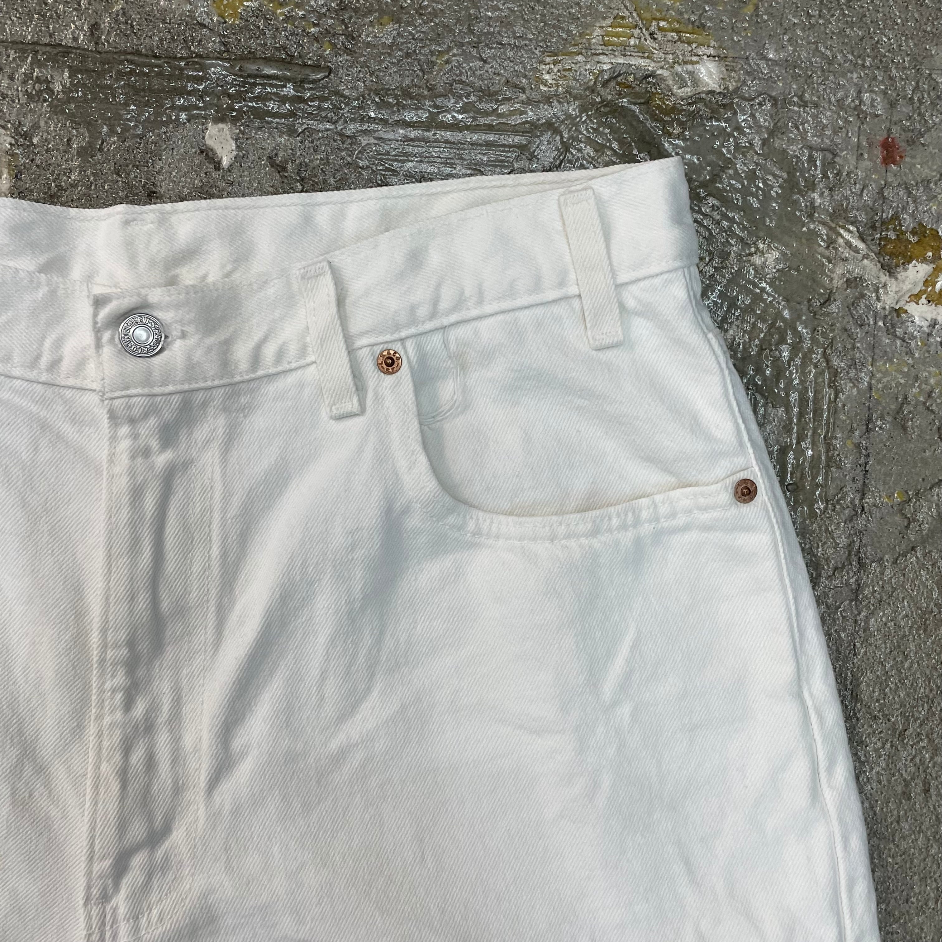 90s USA製 Levi's リーバイス 560 バギー デニムショーツ ホワイト