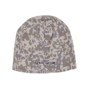 FUCKING AWESOME / EMBROIDERED STAMP LOGO SKULLY BEANIE KHAKI CAMO