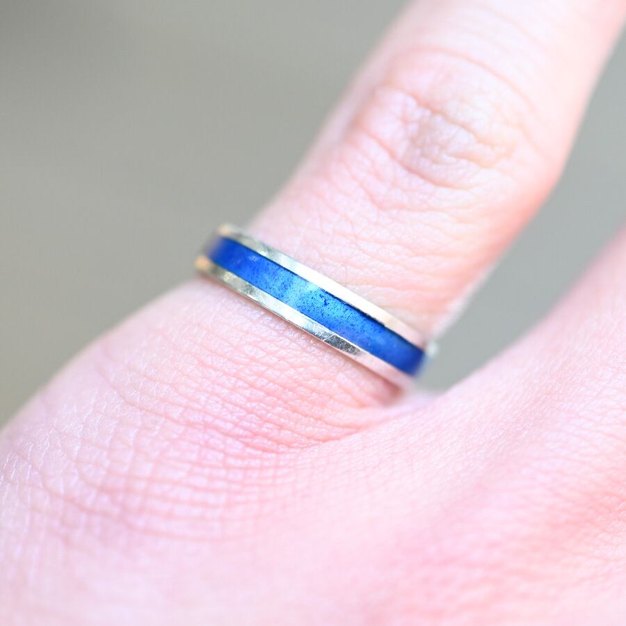1970’s Blue Enamel Line Ring By David Andersen #11.5 / Norway