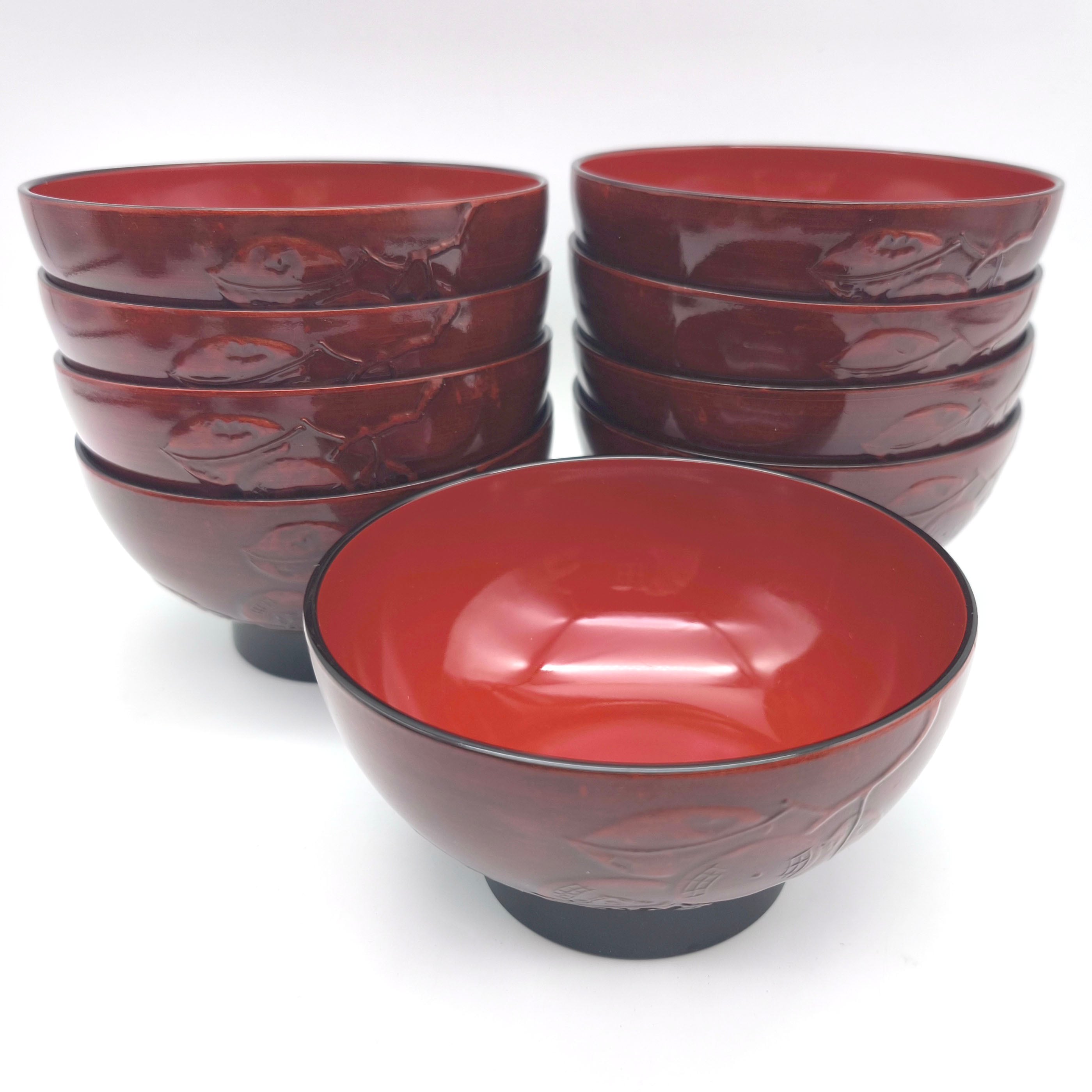 秀衡塗・汁椀・漆器・天然木・五客揃・No.250817-23・梱包サイズ80