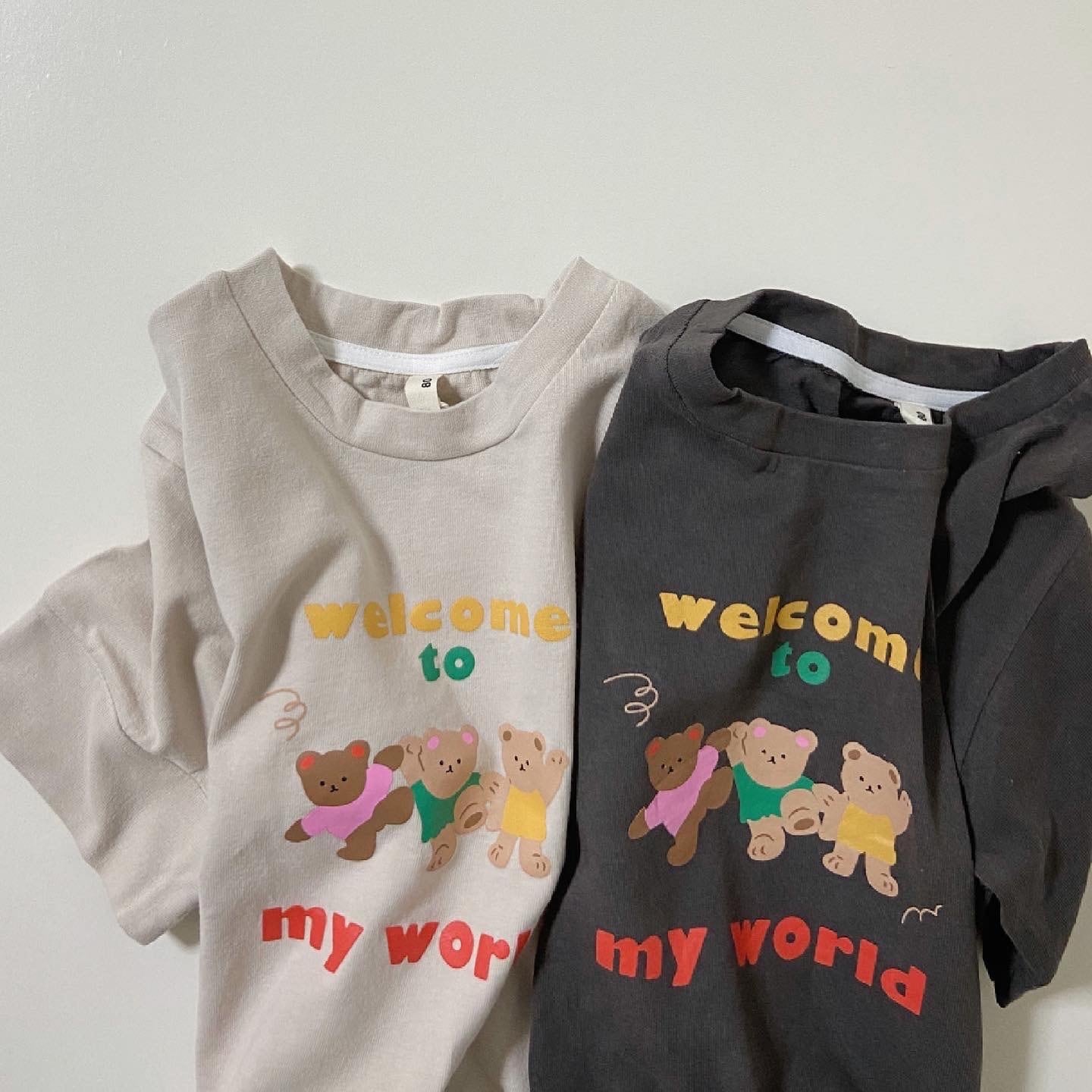 【即納】welcomeクマ3Tシャツ|海外子供服|韓国子供服