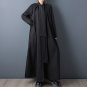 ロングリボン ドレープ ワンピース 60041