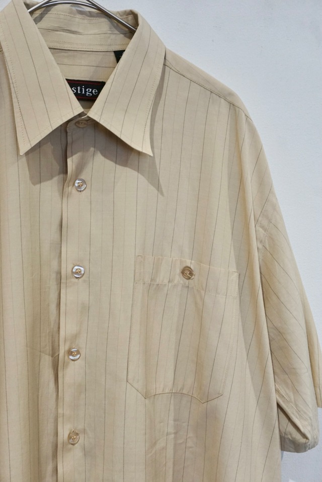cotton polyester stripe s/s shirt