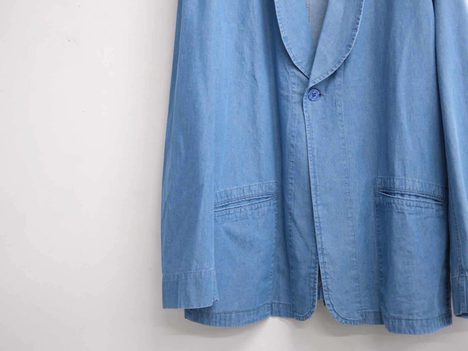 SEEALL” OVERSIZED SHAWL COLLAR JACKET DENIM WASHED” | Lapel online