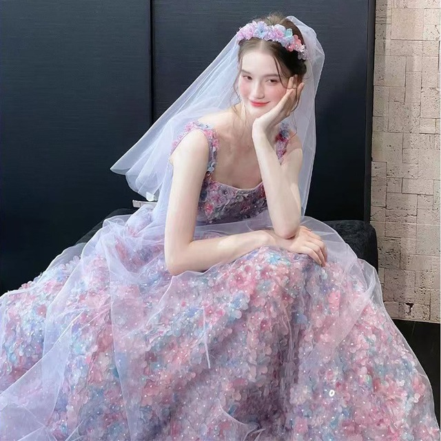 【カラードレス】大きいサイズ カラードレス パープル 紫 結婚式 挙式 袖なし ウェディングドレス 20代 30代 40代  シンプル  フォーマルドレス ロング  カジュアルウェディング  フォトウェディング ドレス 前撮り 後撮り 結婚式写真 ナチュラル ウェディング ガーデンウェディング 少人数ウェディング 二次会 お色直し レストランウェディング リゾートウェディング