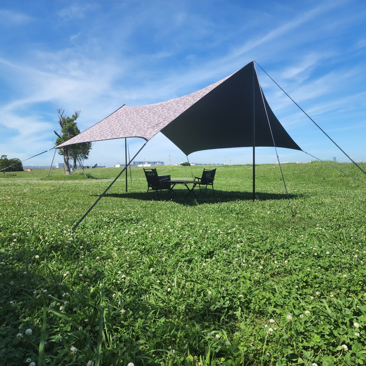カーブドタープ CURVED TARP MILITARY DIGITAL GREY M CAMPING CLUB 