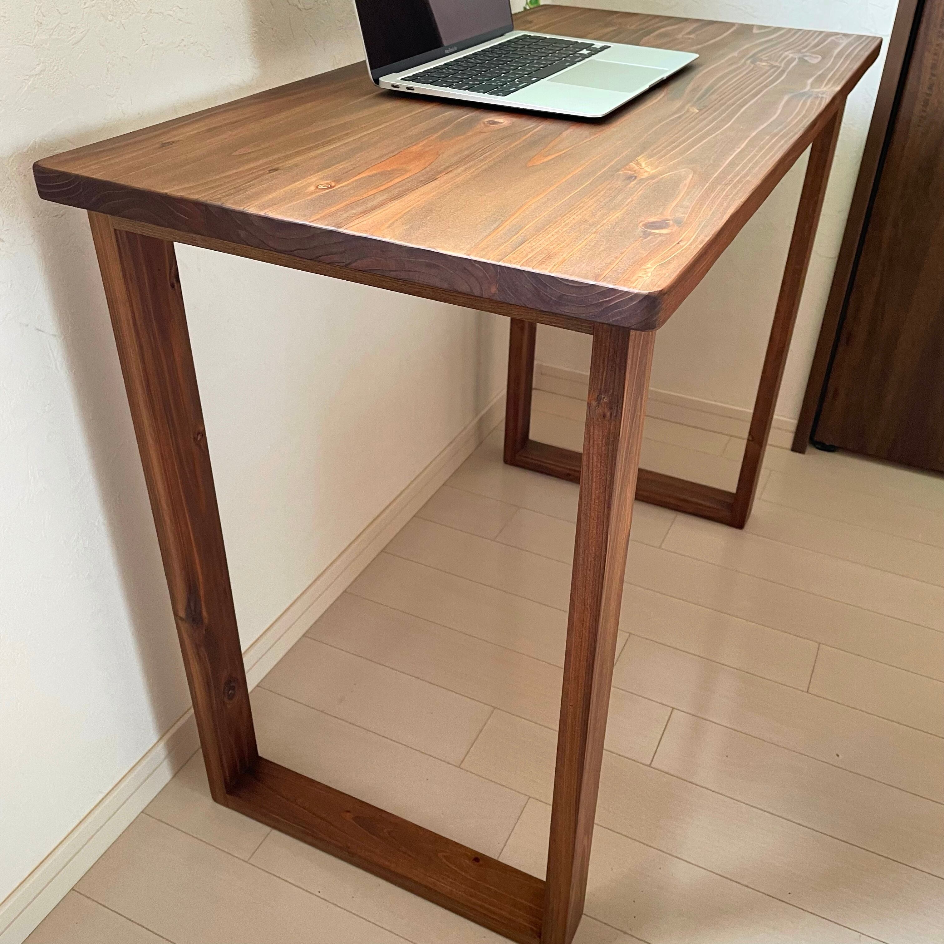 天然木 無垢テーブル 90×45cm お好みのカラー、高さでカスタム 作業