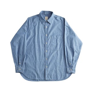CHAMBRAY BIG SHIRT / シャンブレーBIGシャツ (BLUE)