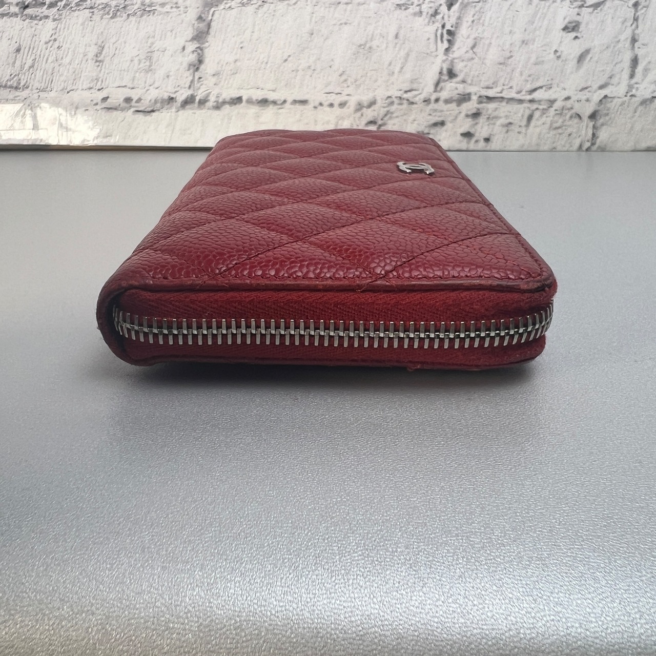 CHANEL シャネル ココマーク  キャビアスキン 長財布 レッド A-9549