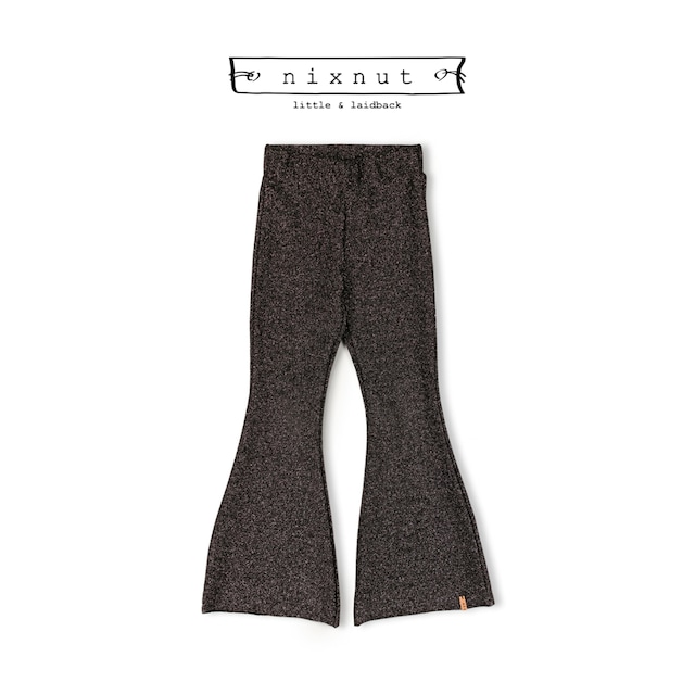 【nixnut】Basic flared / black silver / スパークルフレアパンツ / ニックスナット