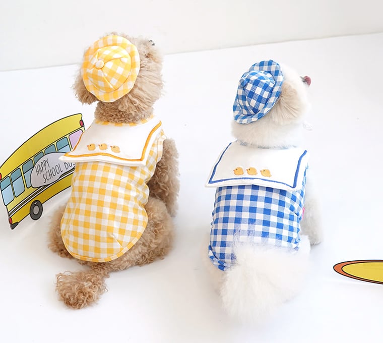 【SALE】幼稚園トップスセット S ~ XL 2color / 犬服 新作 可愛い 犬の服 ワンコ服 ペット 猫 ドッグウェア お揃い top69