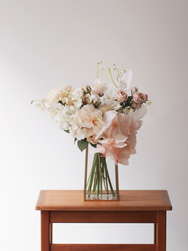 〈 完成品販売ブーケ 〉 white artificialflower bouquet