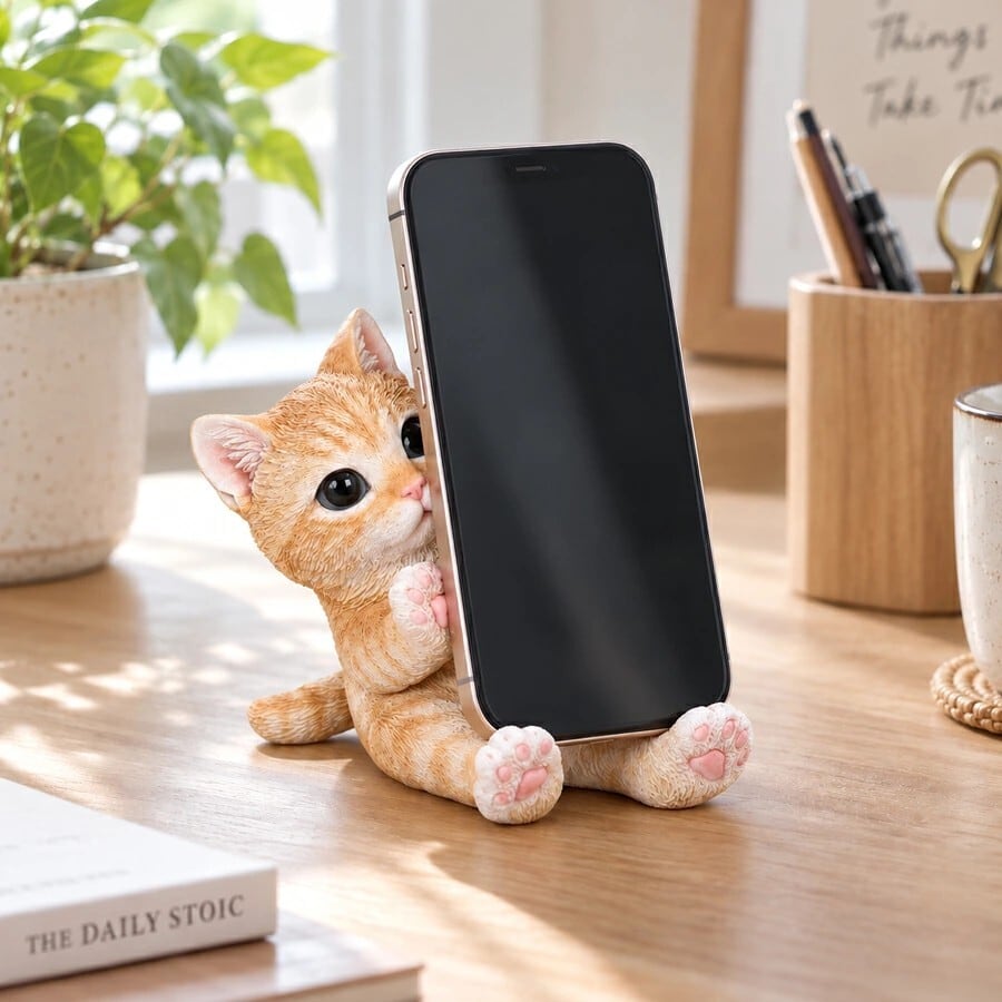 お座りスマホスタンド 茶トラ猫 ウービア woobia REH25090