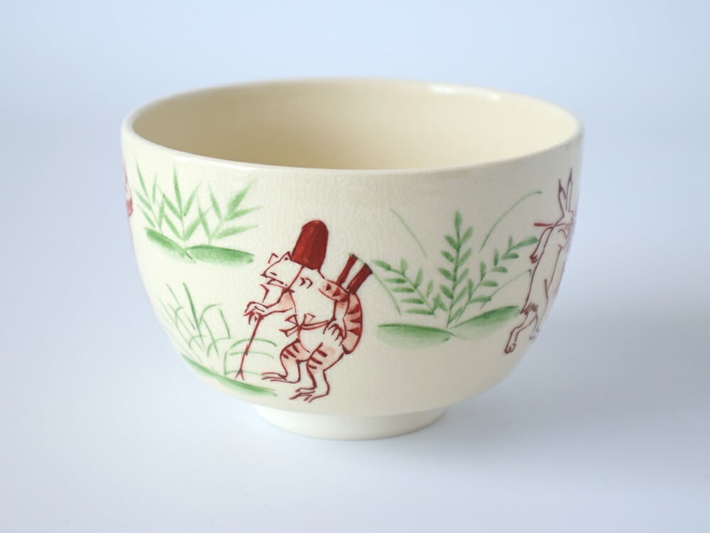 京焼・清水焼　陶あん　組茶碗　紅白牡丹　中✖️1点　小✖️1点 西川貞三郎商店 京焼 清水焼 小茶碗 彩高山寺【 京都 抹茶茶碗 和食器