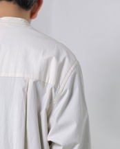 solar - Fly-front Shirt ：écru｜比翼シャツ／高密度馬布／ユニセックス／受注生産
