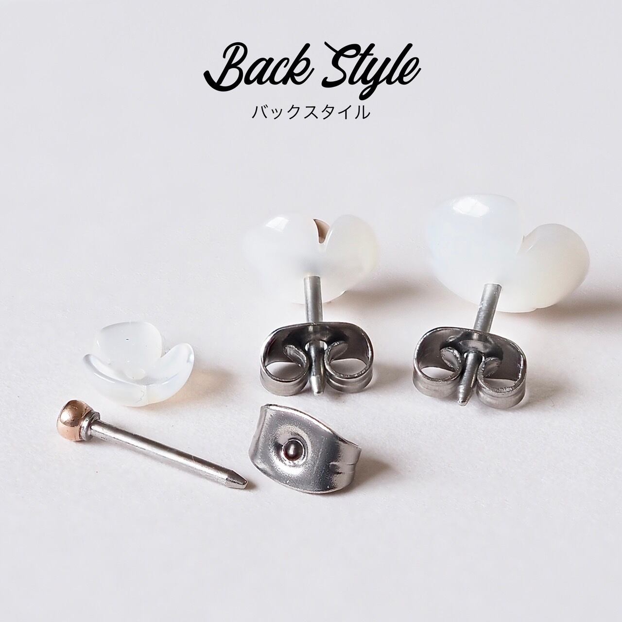 片耳】 シェルフラワー 2way セカンドピアス Lサイズ 日本製 純チタン